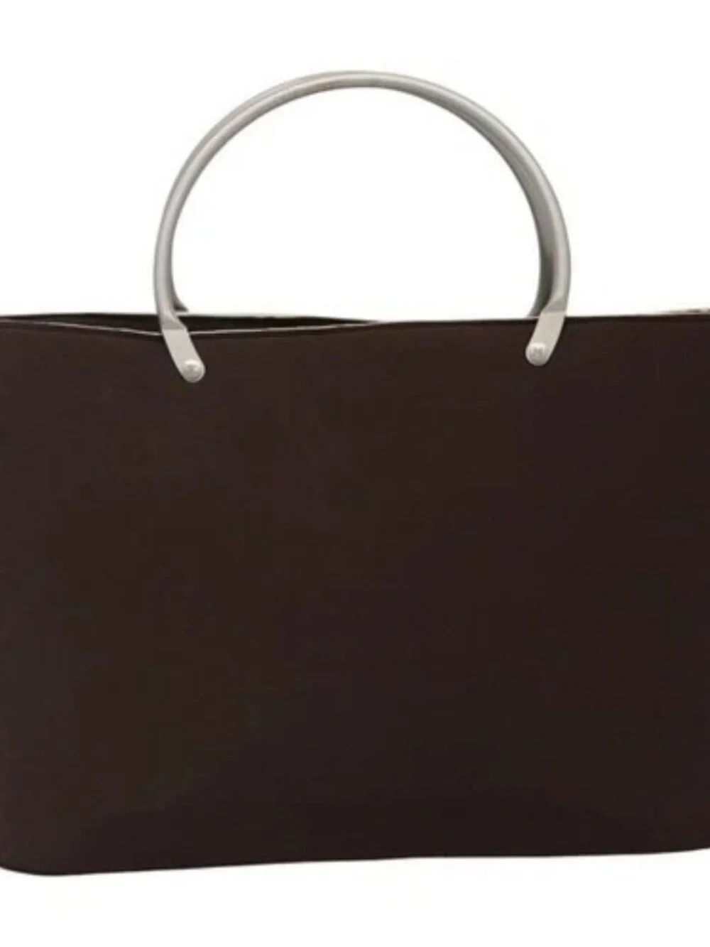 CHANEL Hand Bag Nylon Brown CC Auth bs23545